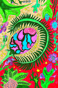 Abstract Colourful Flowers Design