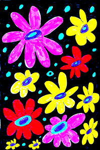 Abstract Whimsical Florals