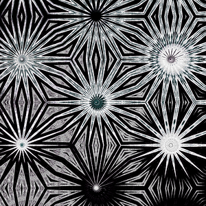 Abstract Dramatic Monochrome Circular Forms 