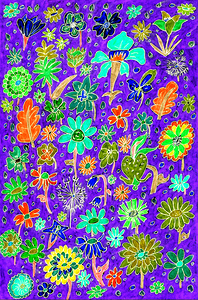 Abstract Purple Floral Pattern