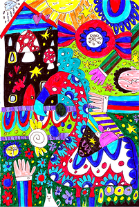 Abstract Doodle Art Whimsical Characters