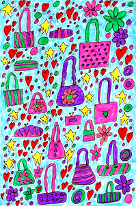 Abstract Doodle Art Handbags