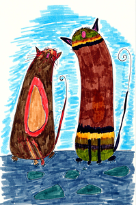 Abstract Singing Cats