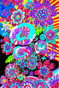 Abstract Vibrant Florals 