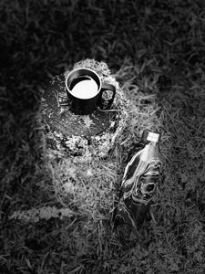Scenes from the Trail- Outdoor Cafe in Black and White