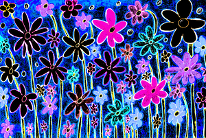 Abstract Garden At Night