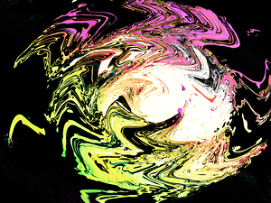 Abstract Neon Daisy Swirl