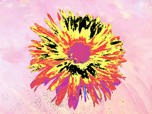 Abstract Dynamic Psychedelic Daisy Flower