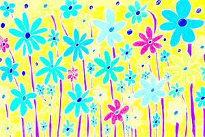 Abstract Fun Colourful Flowers