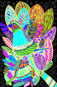 Abstract Pastel Birds