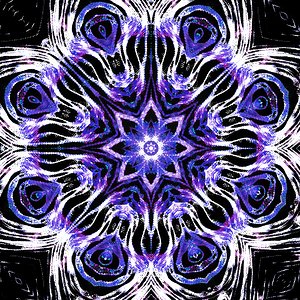 Abstract Symmetrical Purple and White
