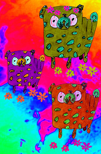 Abstract Psychedelic Pugs