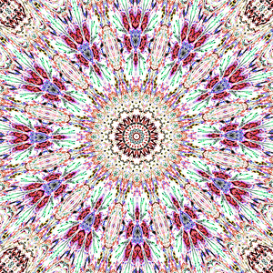 Abstract Kaleidoscope Mandala Pattern Red and Pink