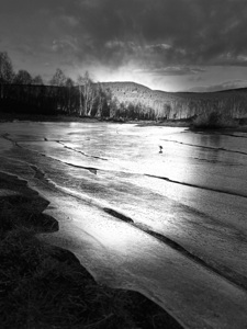 Wintry Icy Lochan in the Scottish Highlands