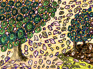 Abstract Whimsical Patterned Forest