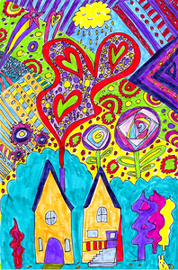 Abstract Doodle Happiness