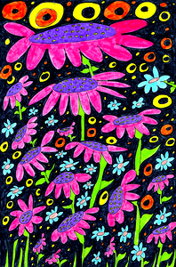 Abstract Colourful Flowers