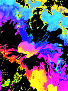 Abstract Neon Melting Daises