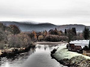  Scottish Highlands Serene River and Frosty Landscape                                                                                                                    