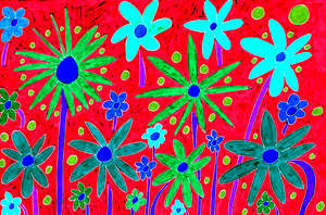 Abstract Bright Flowers 