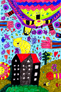 Abstract Vibrant Doodle Characters 