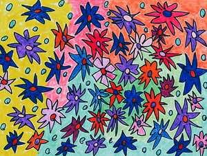 Abstract Colourful Blooms 