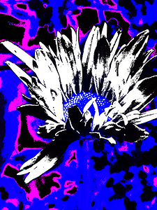 Abstract Psychedelic Vibrant Daisy