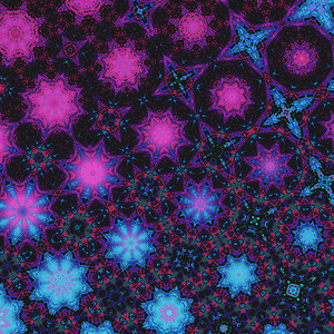 Abstract Neon Kaleidoscope Shapes 