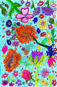 Abstract Vibrant Floral Design
