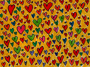 Abstract Whimsical Hearts 
