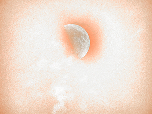 Abstract Peachy Disintegrating Moon
