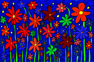 Abstract Darker Floral Display