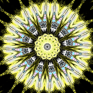Abstract Yellow Kaleidoscope Pattern Design