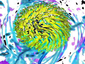  Abstract Energetic Swirling Woodland Plant