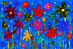 Abstract Night Time Floral Display Too