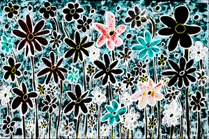 Abstract Textured Flora Display