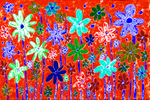 Abstract Colourful Floral Display