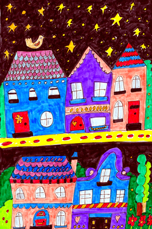 Abstract Doodle Art Starry Starry Night