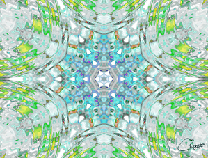 Abstract Colours Collide in Greens and Whites