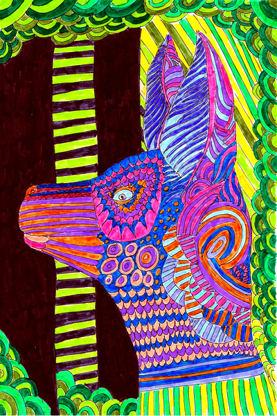   Abstract Egyptian Dog Print