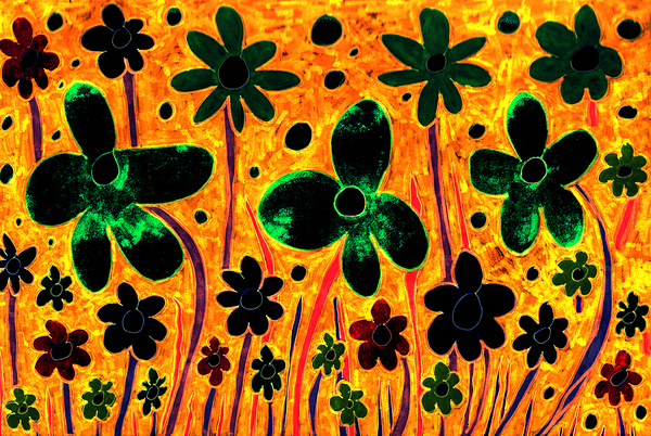 Abstract Energetic Whimsical Garden Print