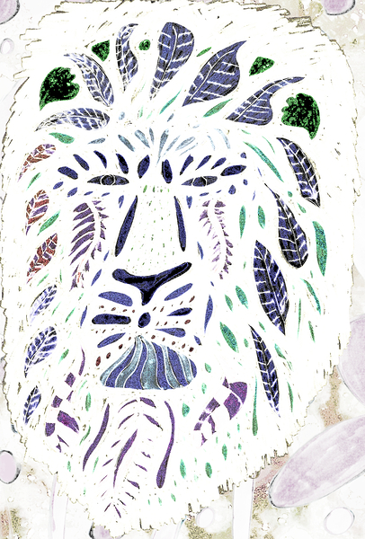 Abstract Lion Print