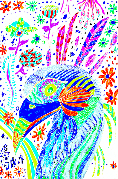 Abstract Pastel Avian Print