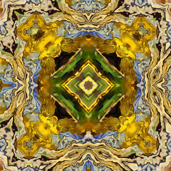 Abstract Earthy Kaleidoscope Flow Print