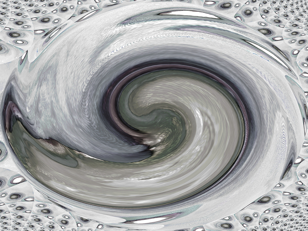 Abstract Silver Acrylic Circles Print