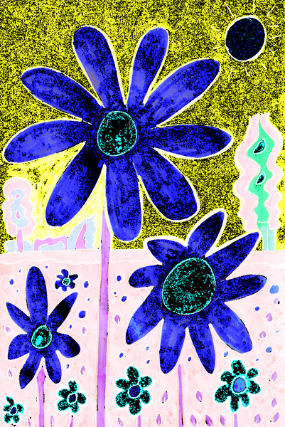 Abstract Vibrant Purple Florals Print