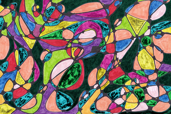 Abstract Colourful Patterned Neurographic Art  Print