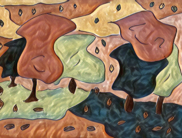 Abstract Autumnal Woodland Print