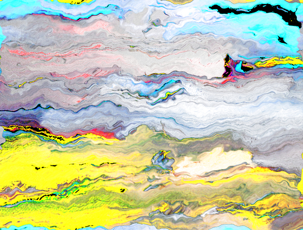 Abstract Vibrant Landscape Print