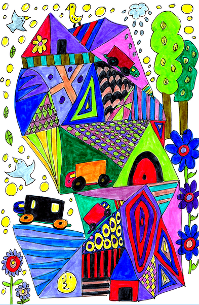 Abstract Doodle Art Fun Print